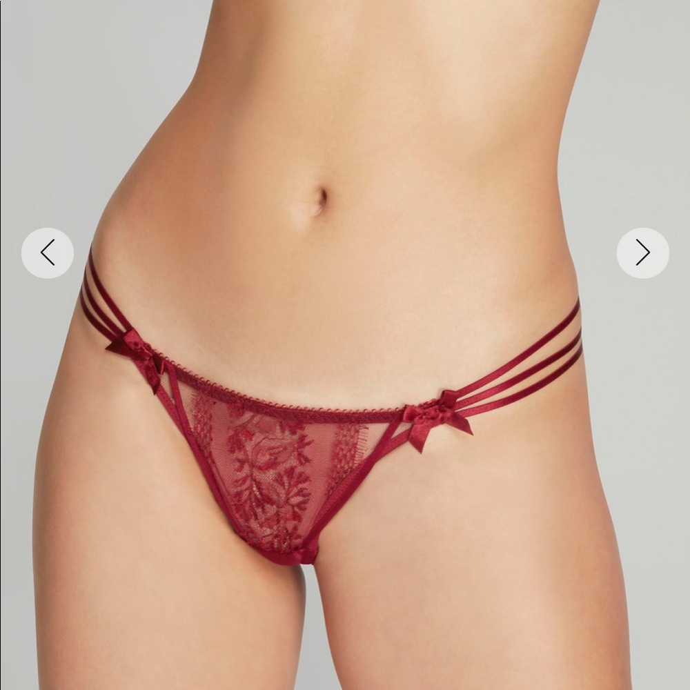 Agent Provocateur Tanya dark Red burgundy Lace Strappy Thong